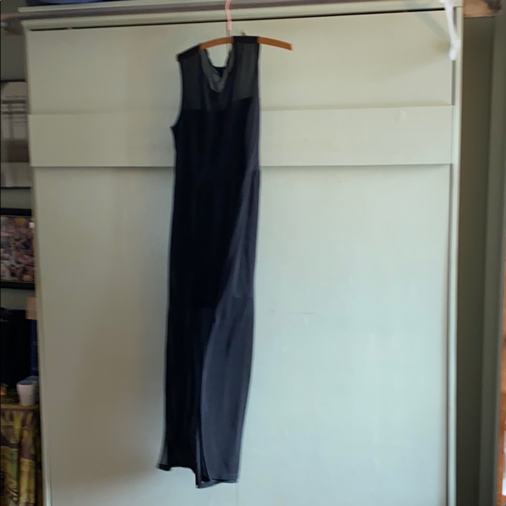 Black mesh maxi dress